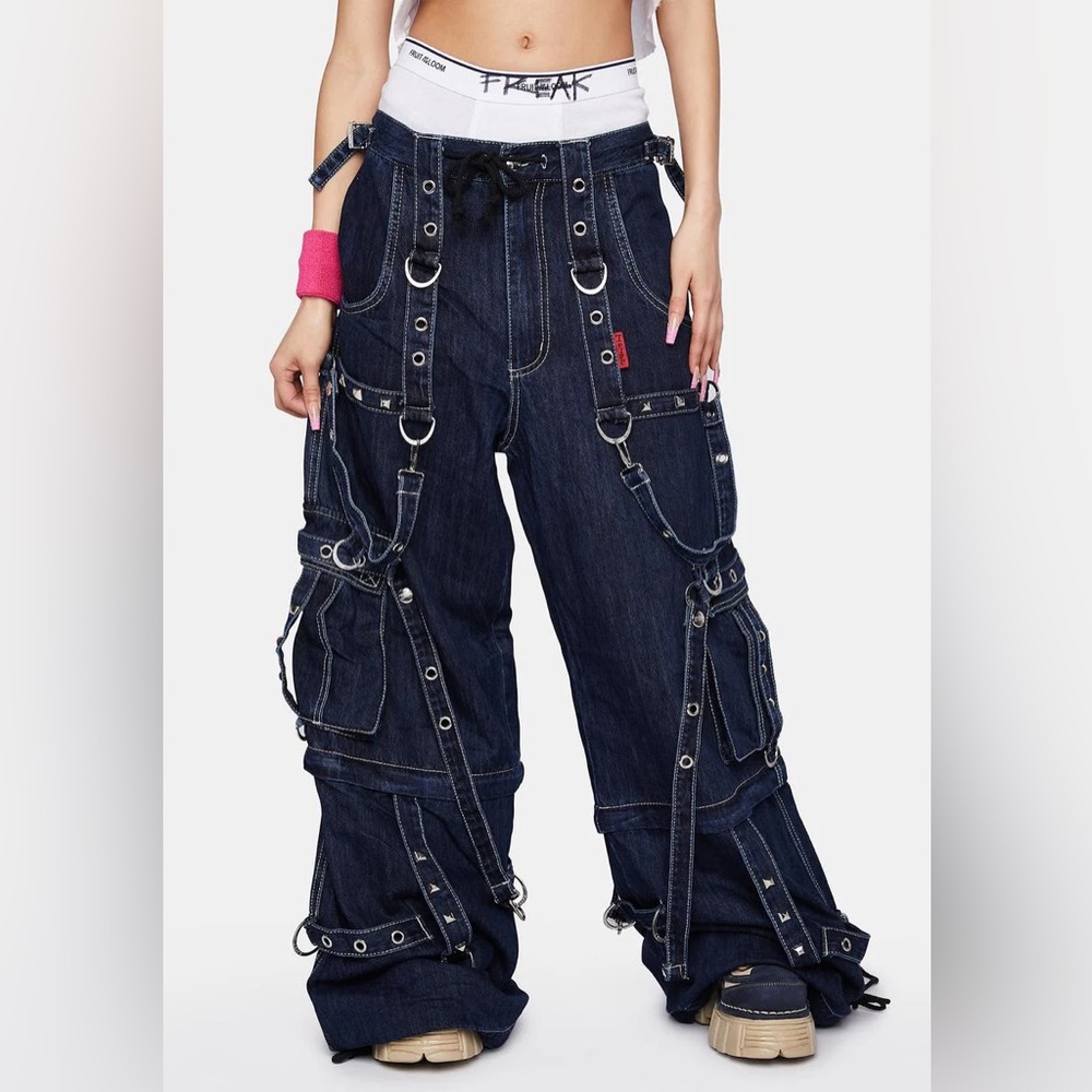 TRIPP NYC✖️DENIM STRAP UNISEX PANTS XS